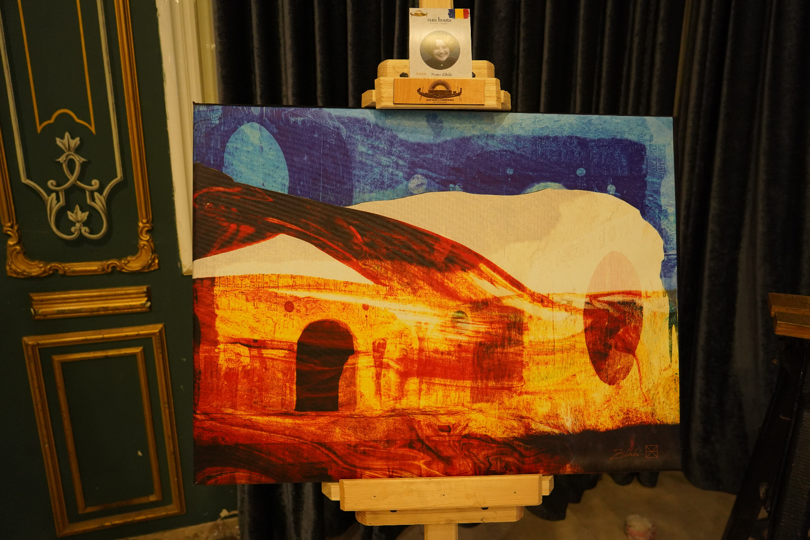 "Ancient Echoes in Ochre and Azure"